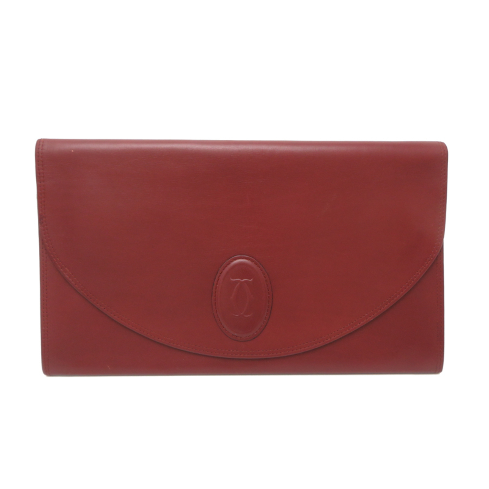 Cartier Women's Clutch Bag, Leather, Burgundy (Red).